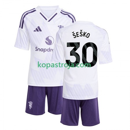 Billiga Fotbollströjor Manchester United Benjamin Sesko 30 Barn Borta tröja 2025/26 Kortärmad